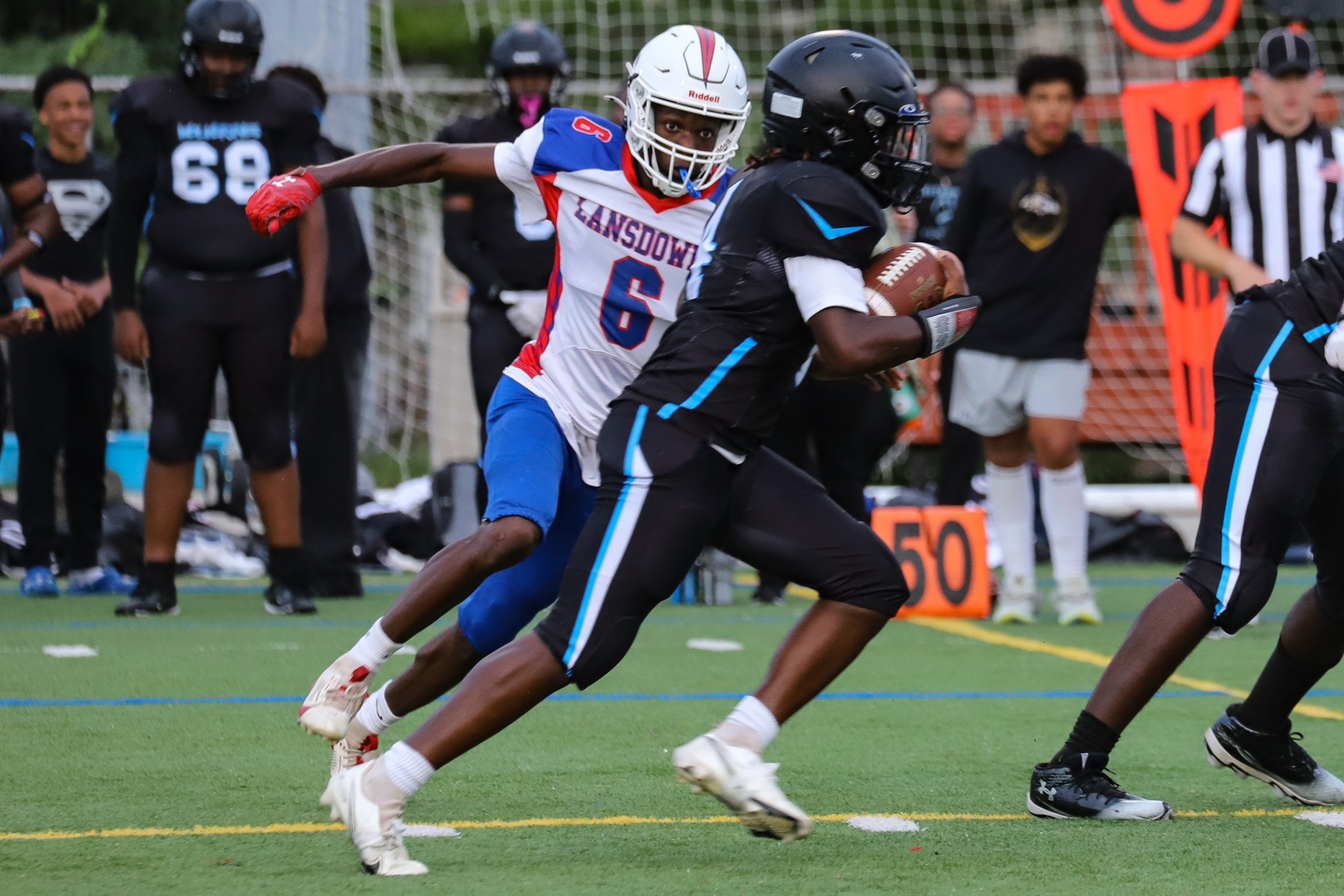 Lansdowne’s Defensive Back Marley Jackson closes in on Western Tech’s...