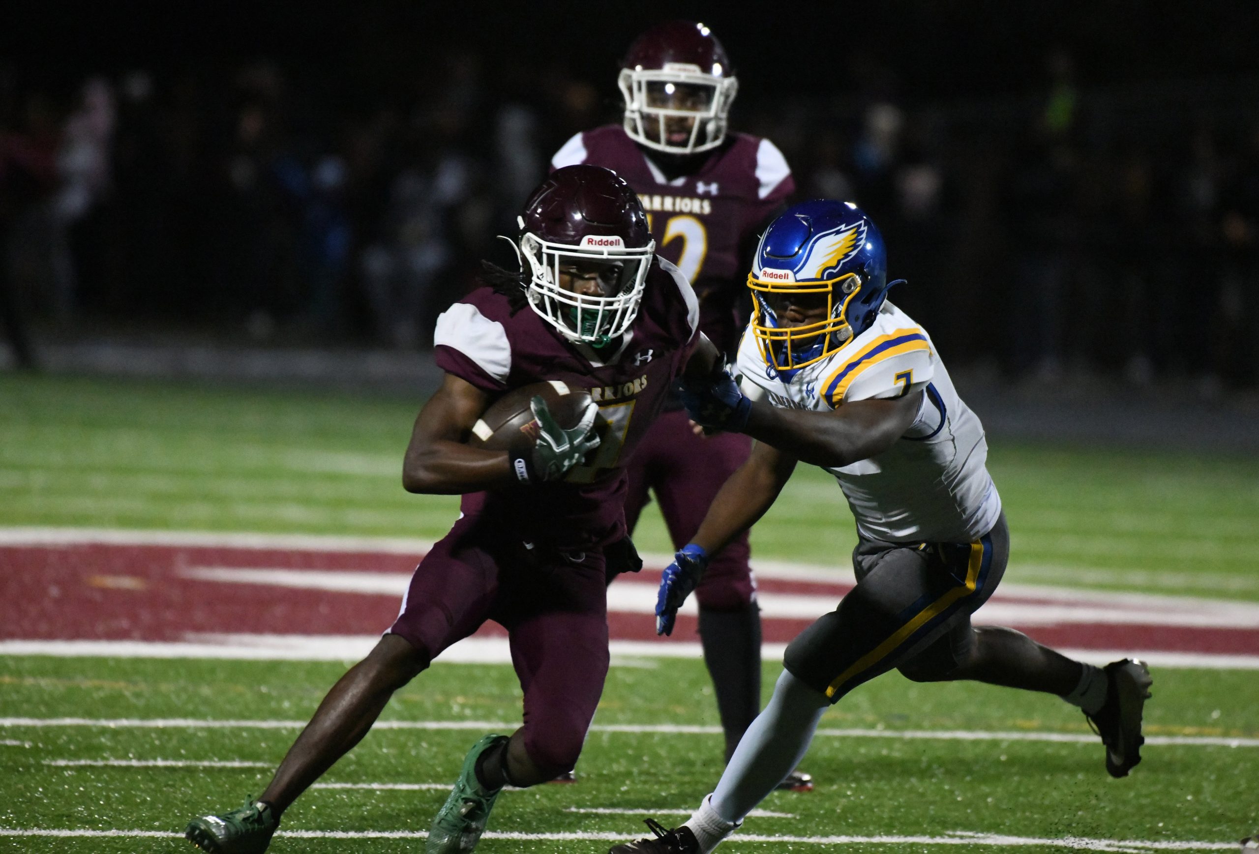 Havre de Grace's Kamari Mcgirt tries to elude defensive pressure...
