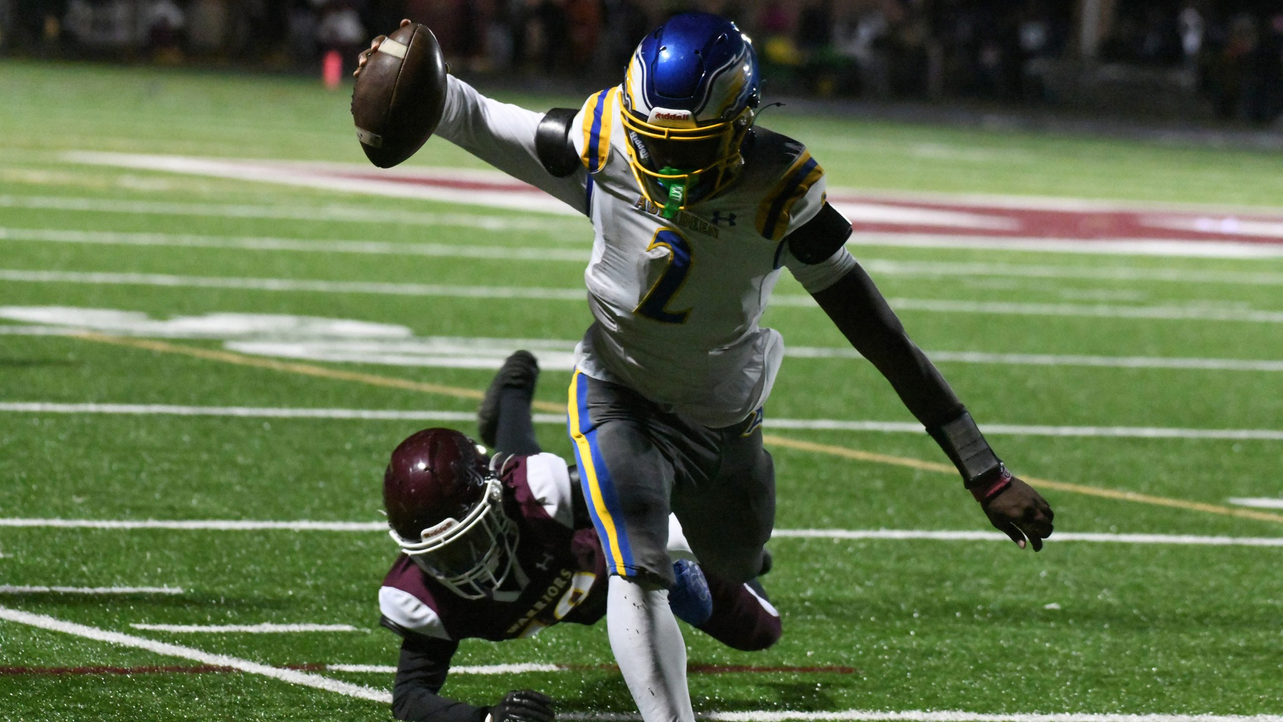 Aberdeen's Collin Rogers runs out of bounds, forced out by...