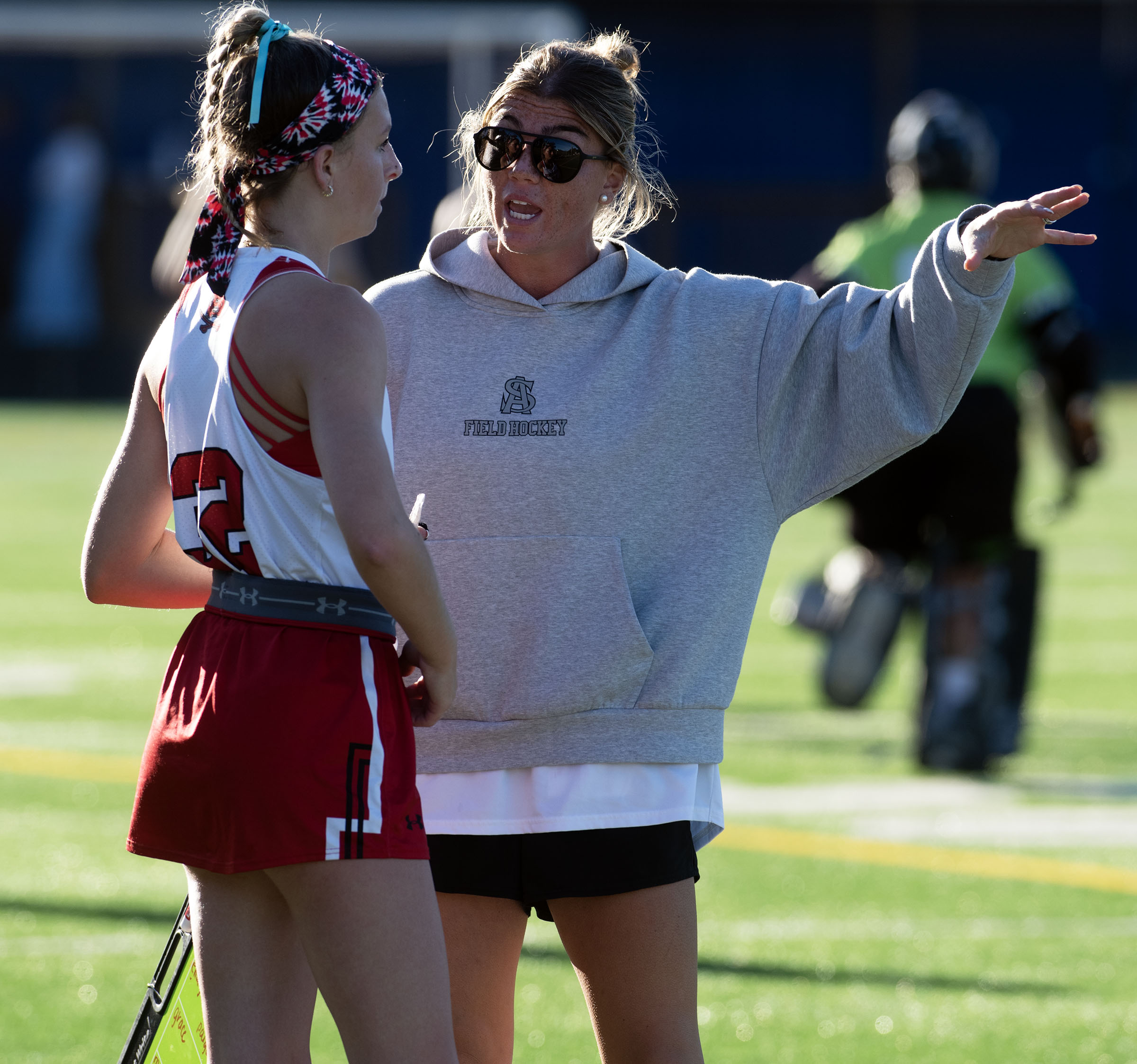 Oct. 9, 2025- Spalding field hockey head coach Logan Edmondson...
