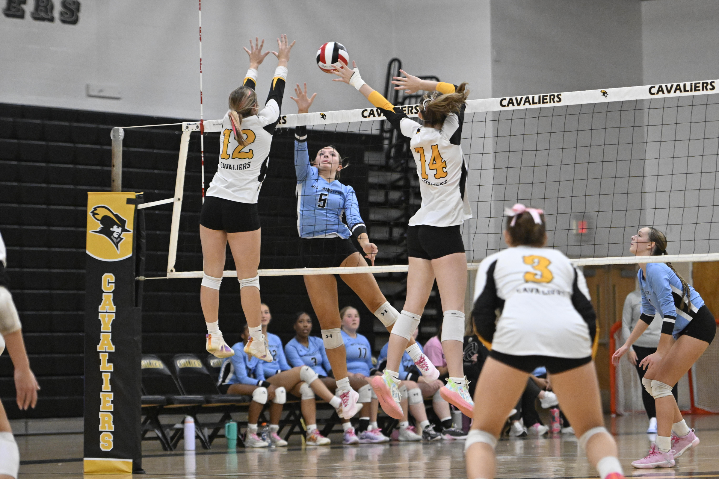 Westminster's Gabby Zajaczkowski spikes the ball during a volleyball game...