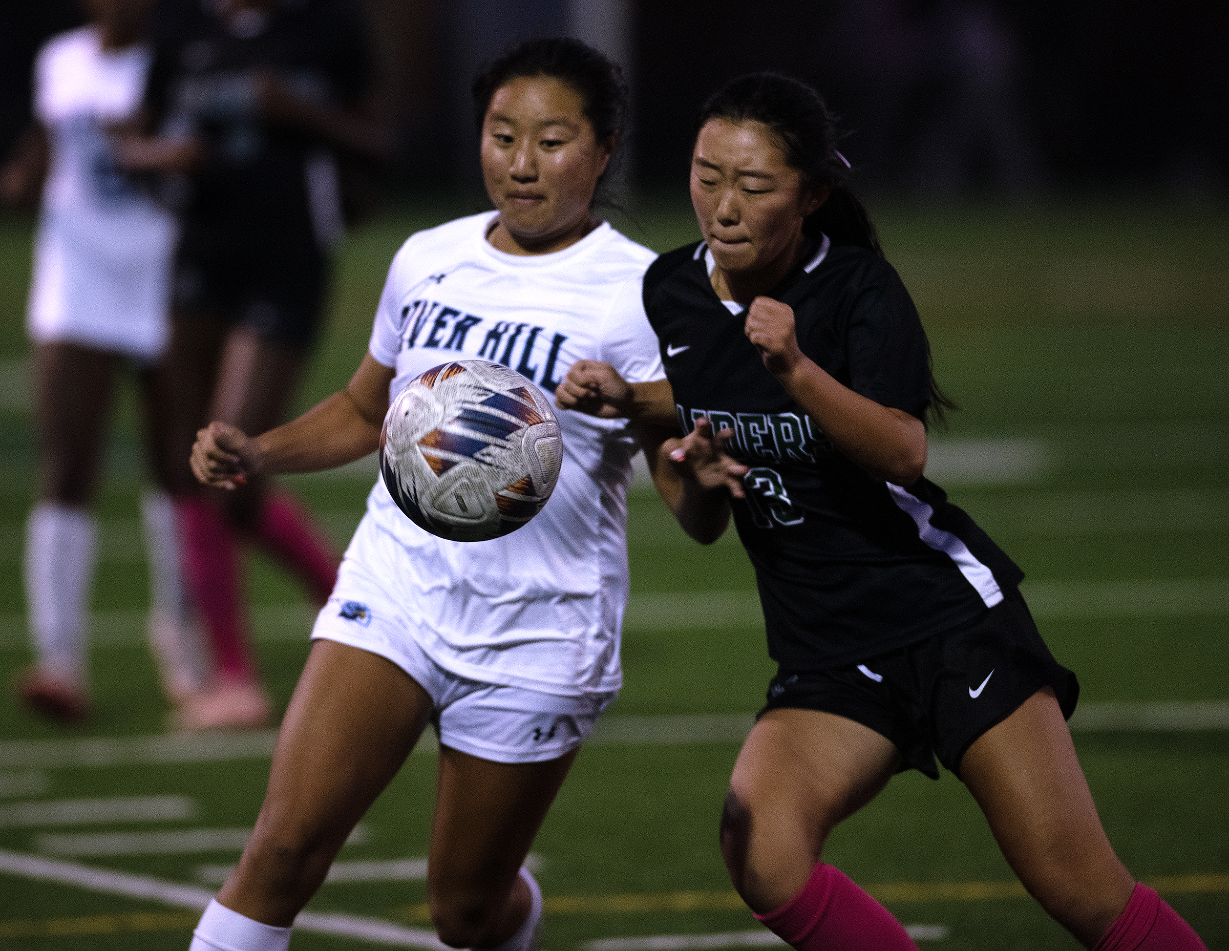 Oct. 14, 2025- River Hill's Julian Kim, left, and Atholton's...