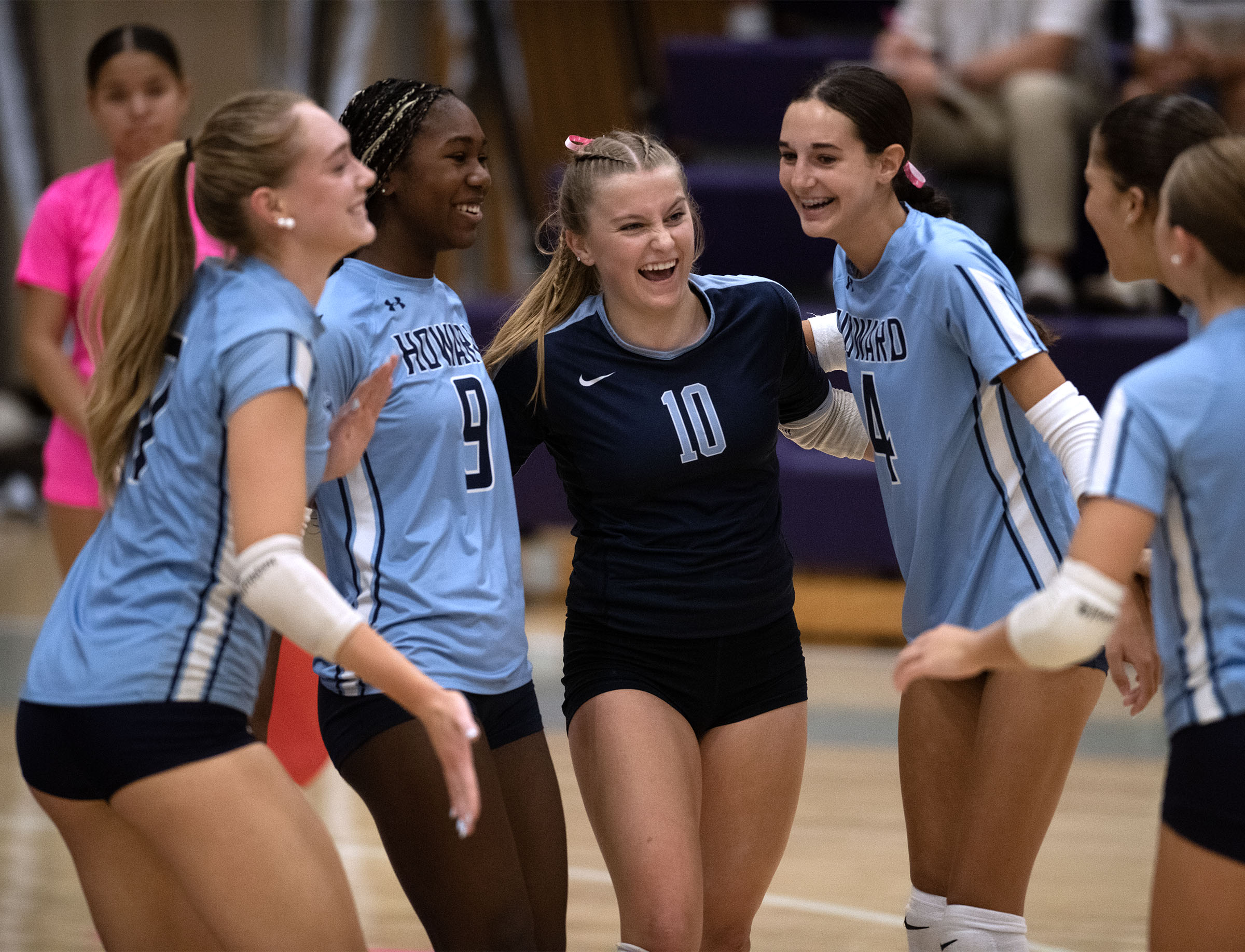 Oct. 6, 2025- Howard's Mariska Ordonez, from left, McKenna Brown,...