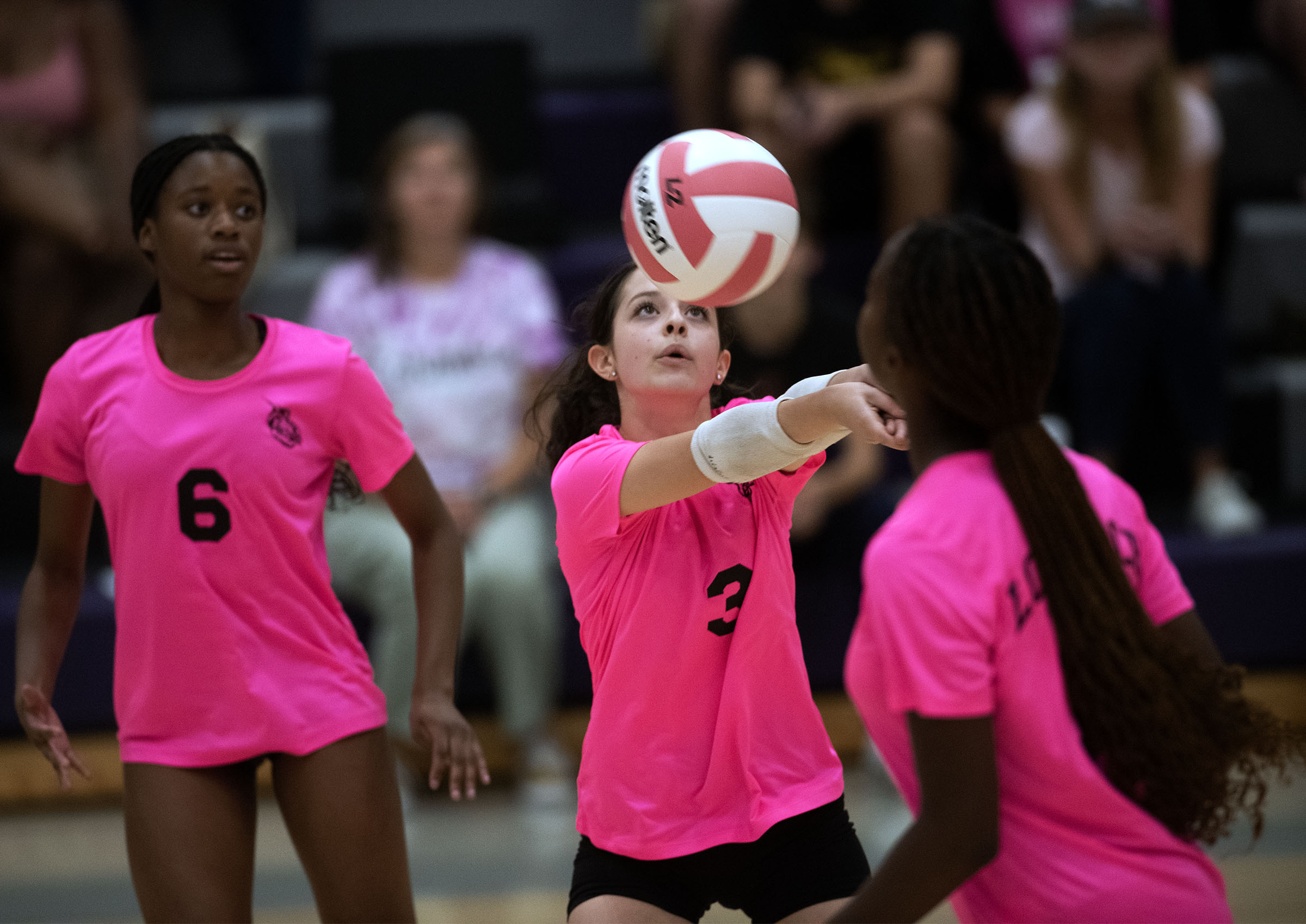 Oct. 6, 2025-Long Reach's Madison Kelly hits the ball against...