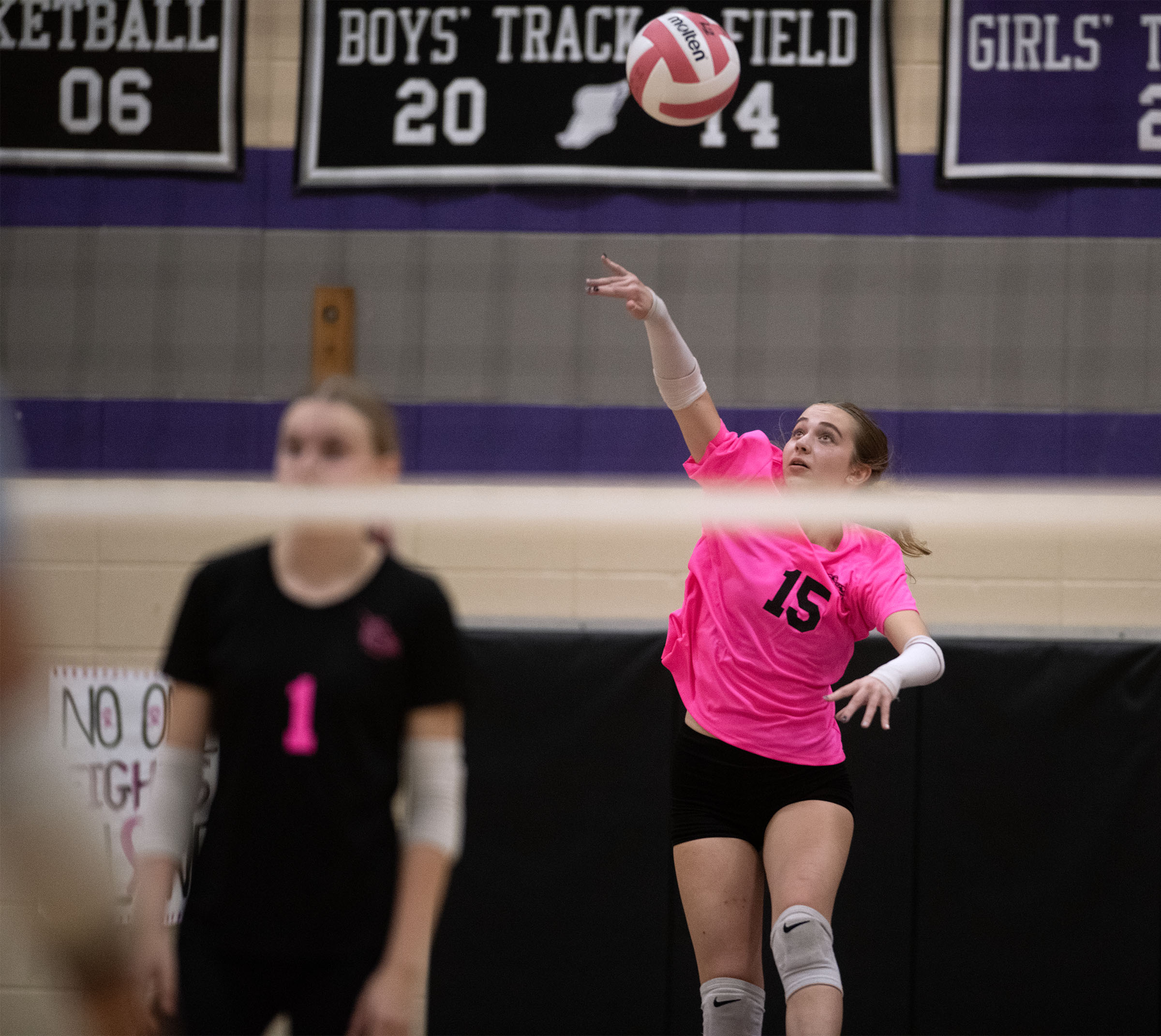 Oct. 6, 2025- Long Reach's Evalyn Ordonez serves to Howard...