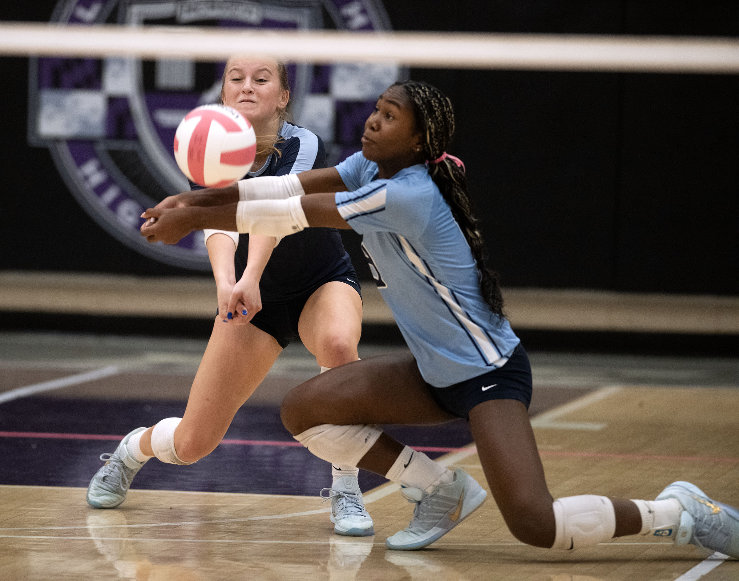 Oct. 6, 2025- Howard's Miranda Ball, left, and McKenna Brown...