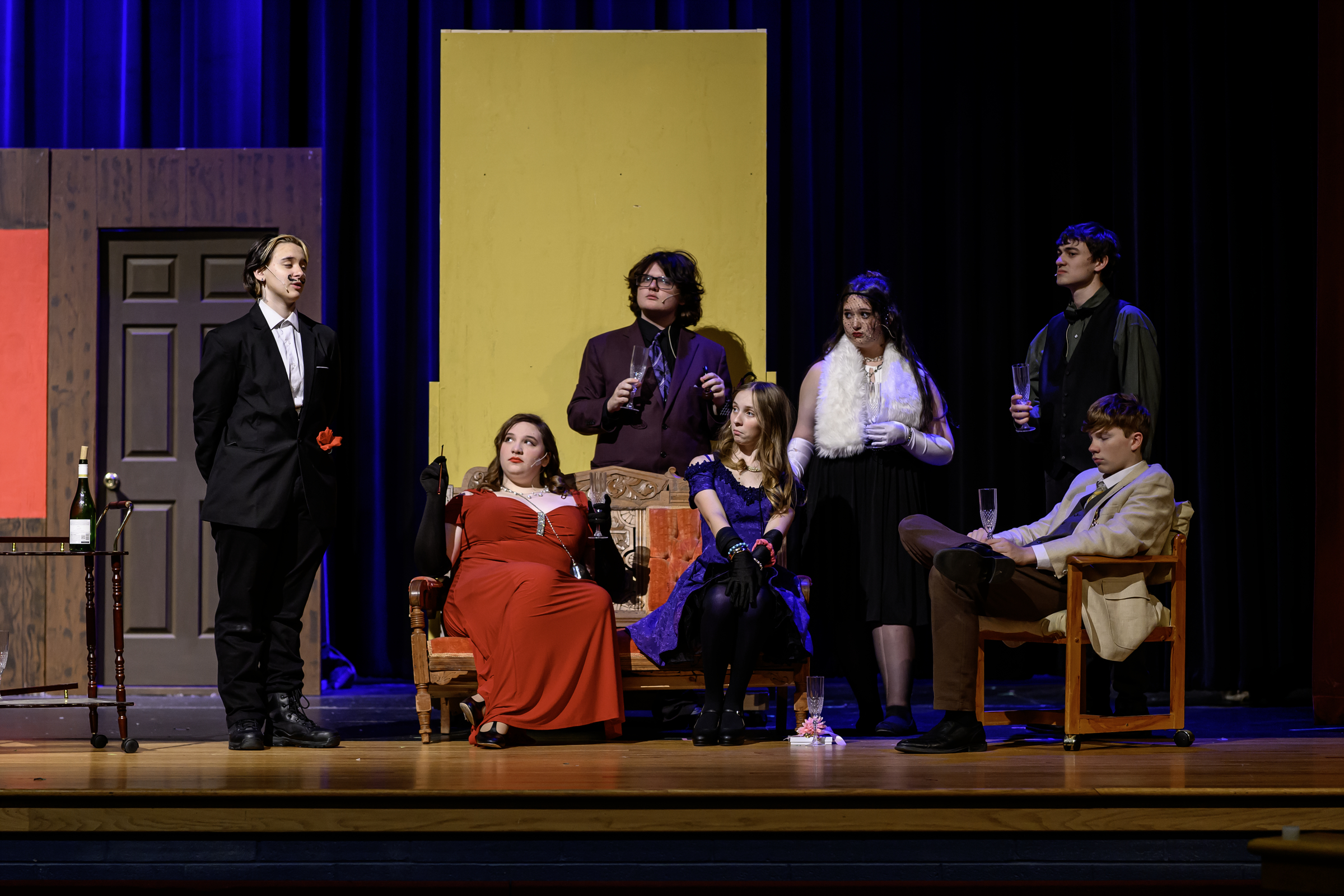 The cast is welcomed by Wadsworth, played by Oliver Naugle,...