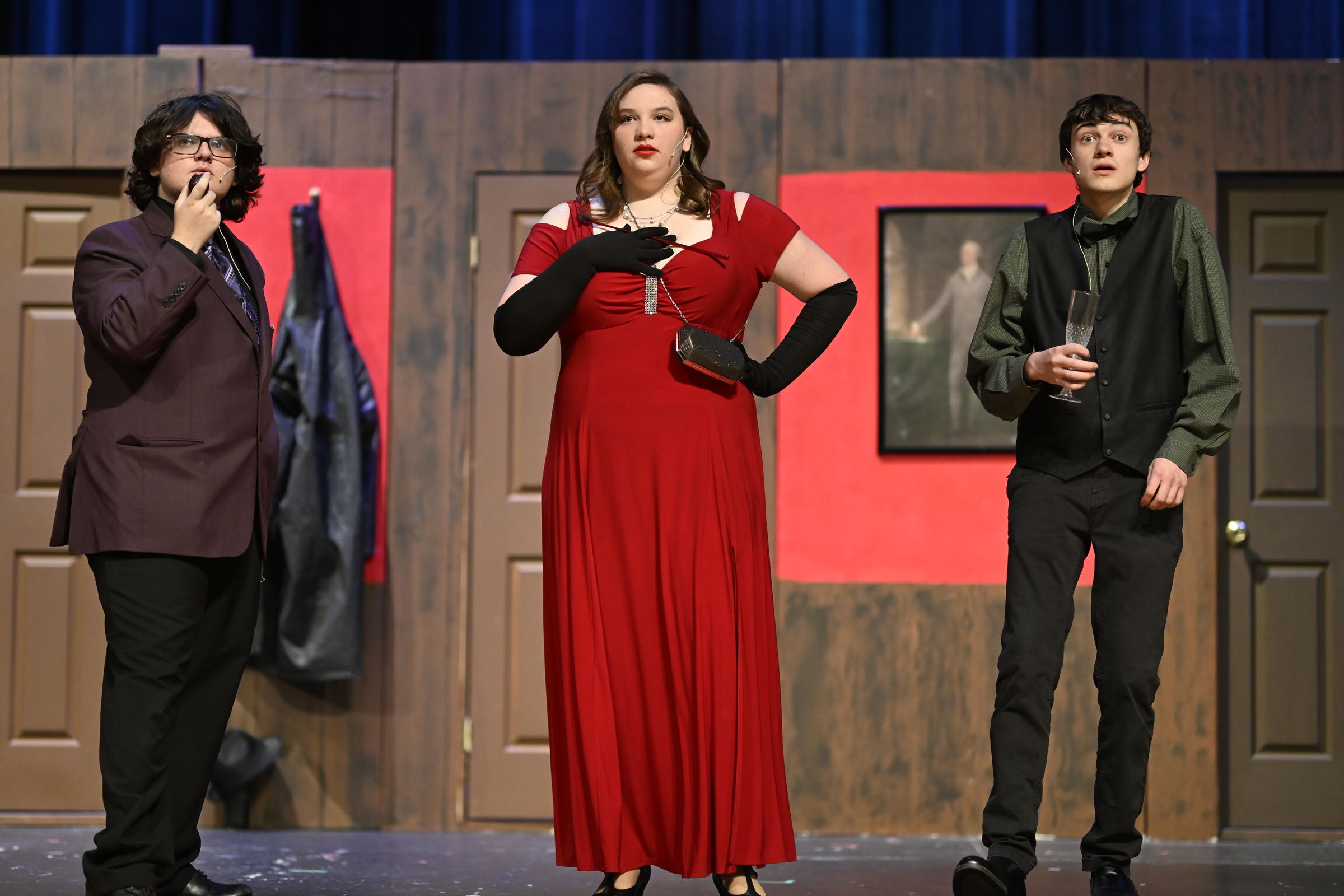 Professor Plum, Miss Scarlet, and Mr. Green, played by Travis...