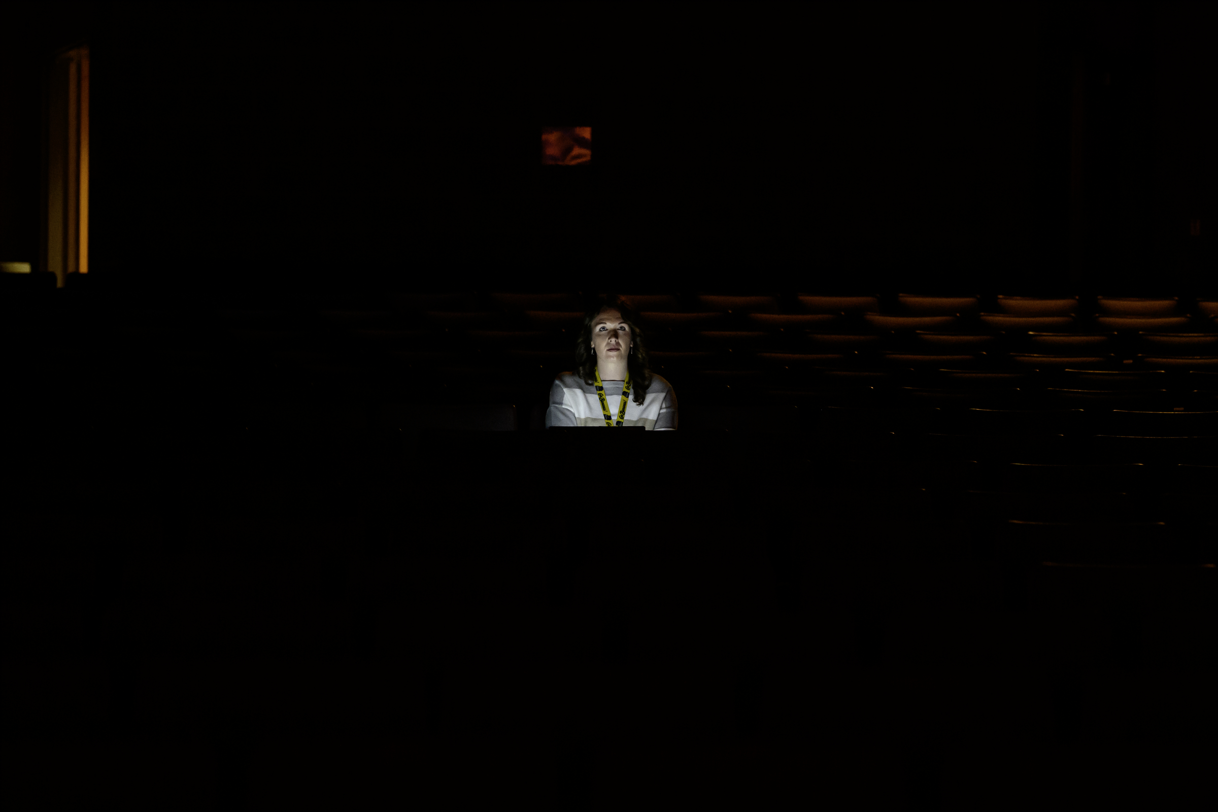 Director Natalie Bolander watches the action during a rehearsal of...