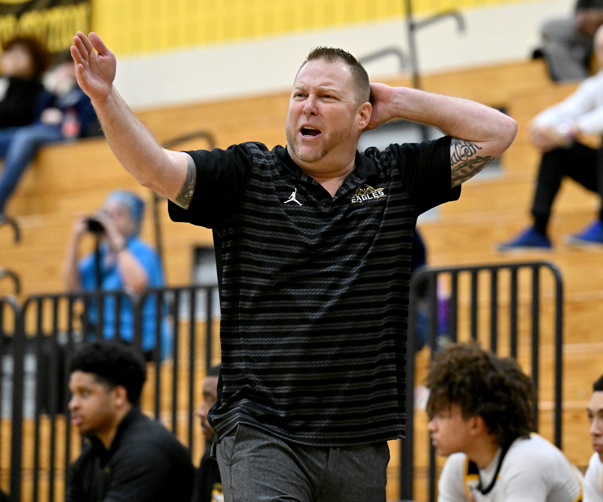 Jan. 06, 2026 Northeast coach Roger OâDea in the first...