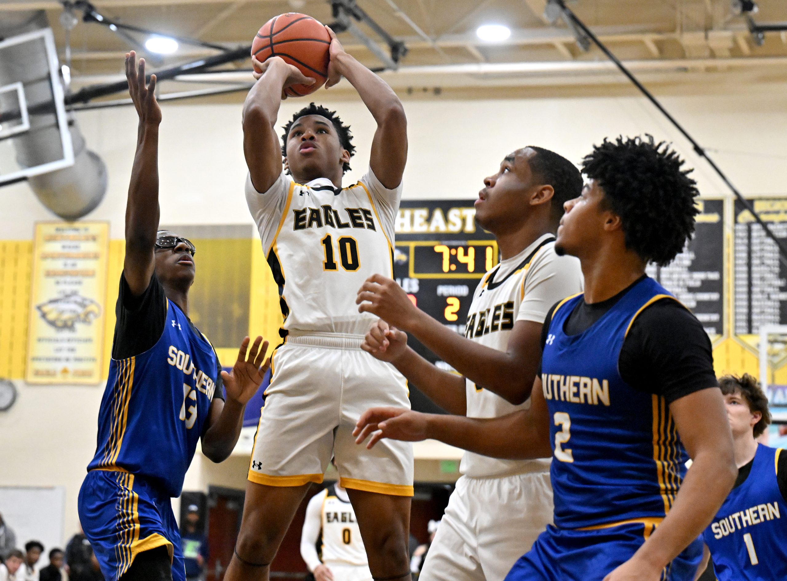 Jan. 06, 2026 Northeasts Christopher Jones shoots in the second...