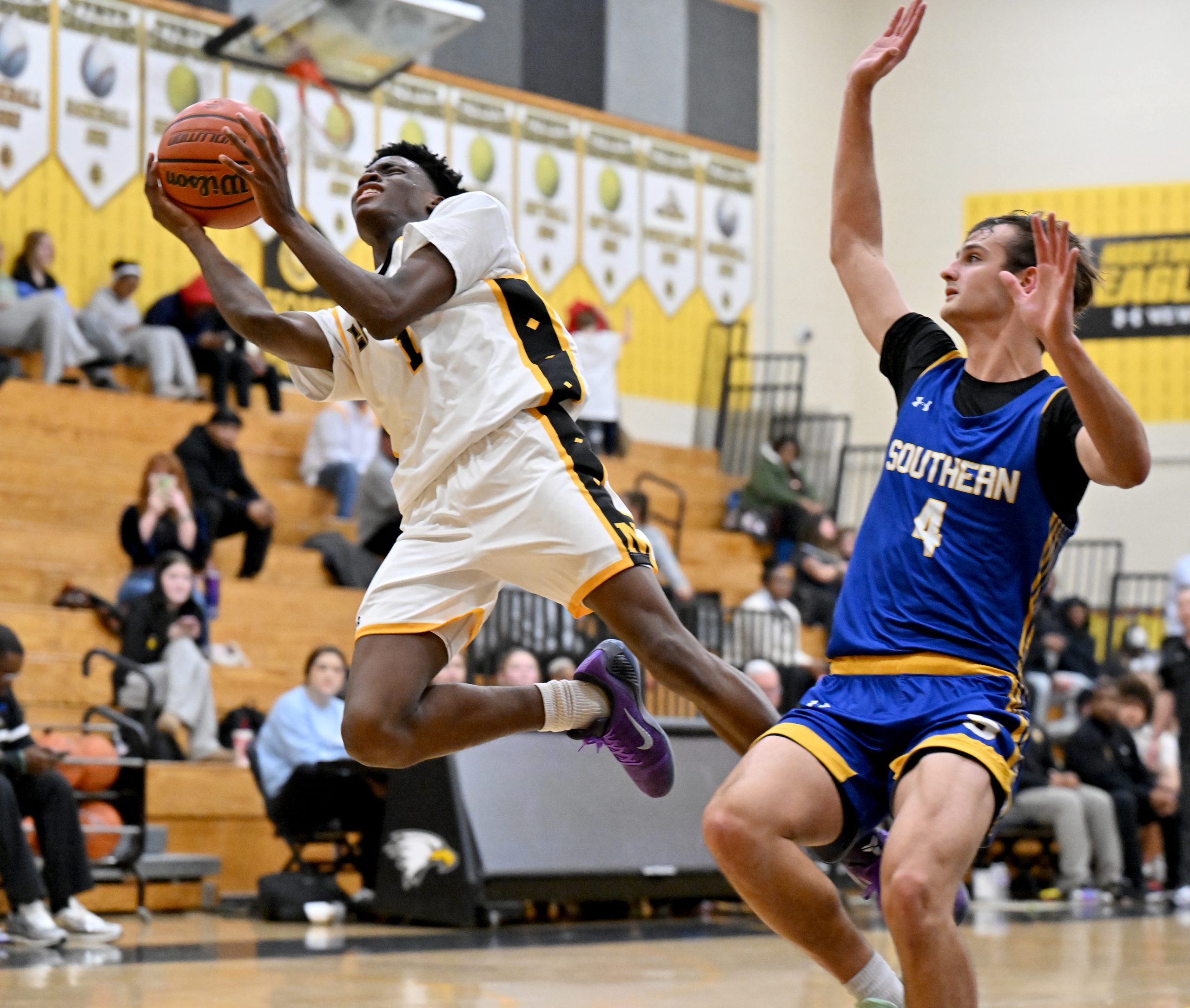 Jan. 06, 2026 Northeast Eagles Bryson Bradley #1 is fouled...