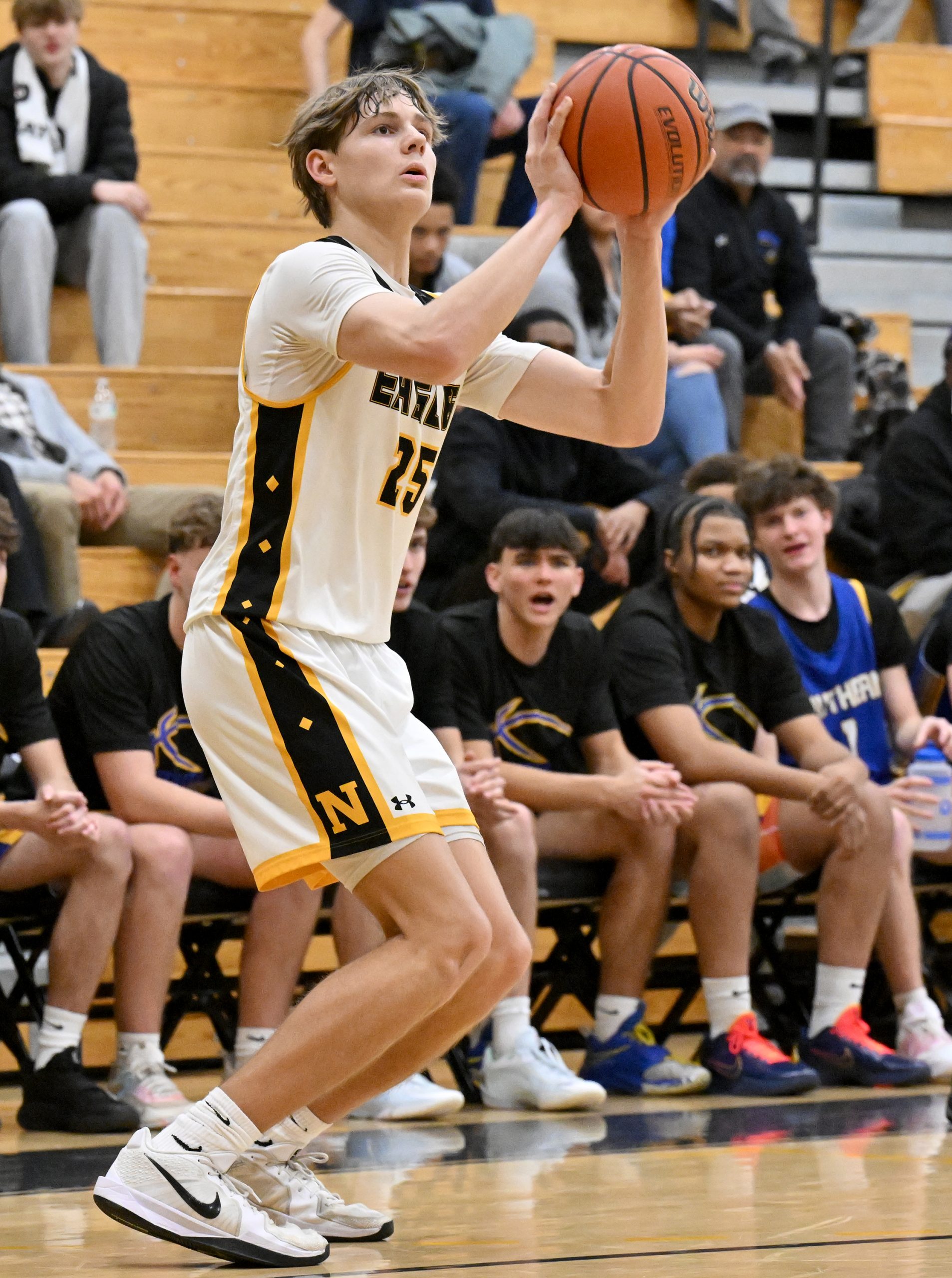 Jan. 06, 2026 Northeast Eagles Josh Howard #25 hits a...