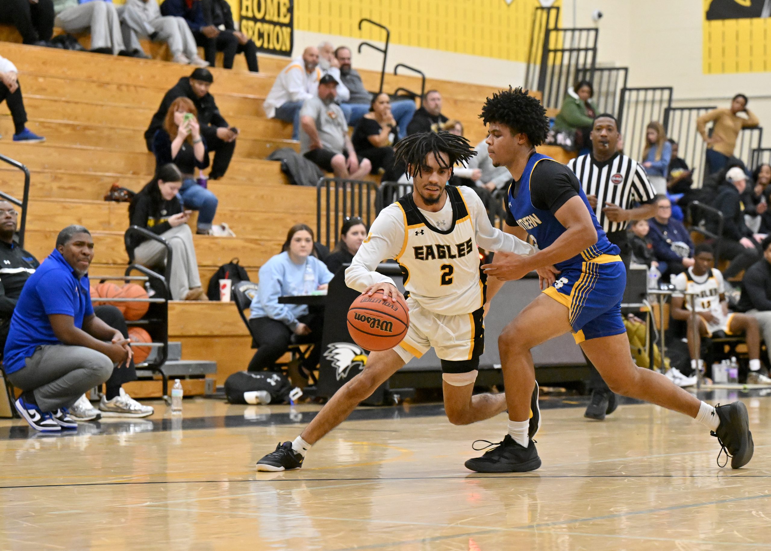 Jan. 06, 2026 Northeast Eagles Isaam Flight #2 drives against...