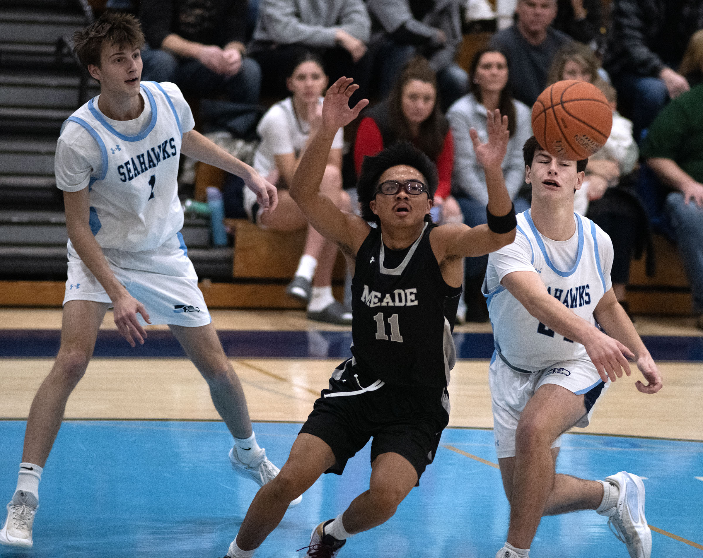 Jan. 16, 2026- South River’s Jonah Hall knocks the ball...