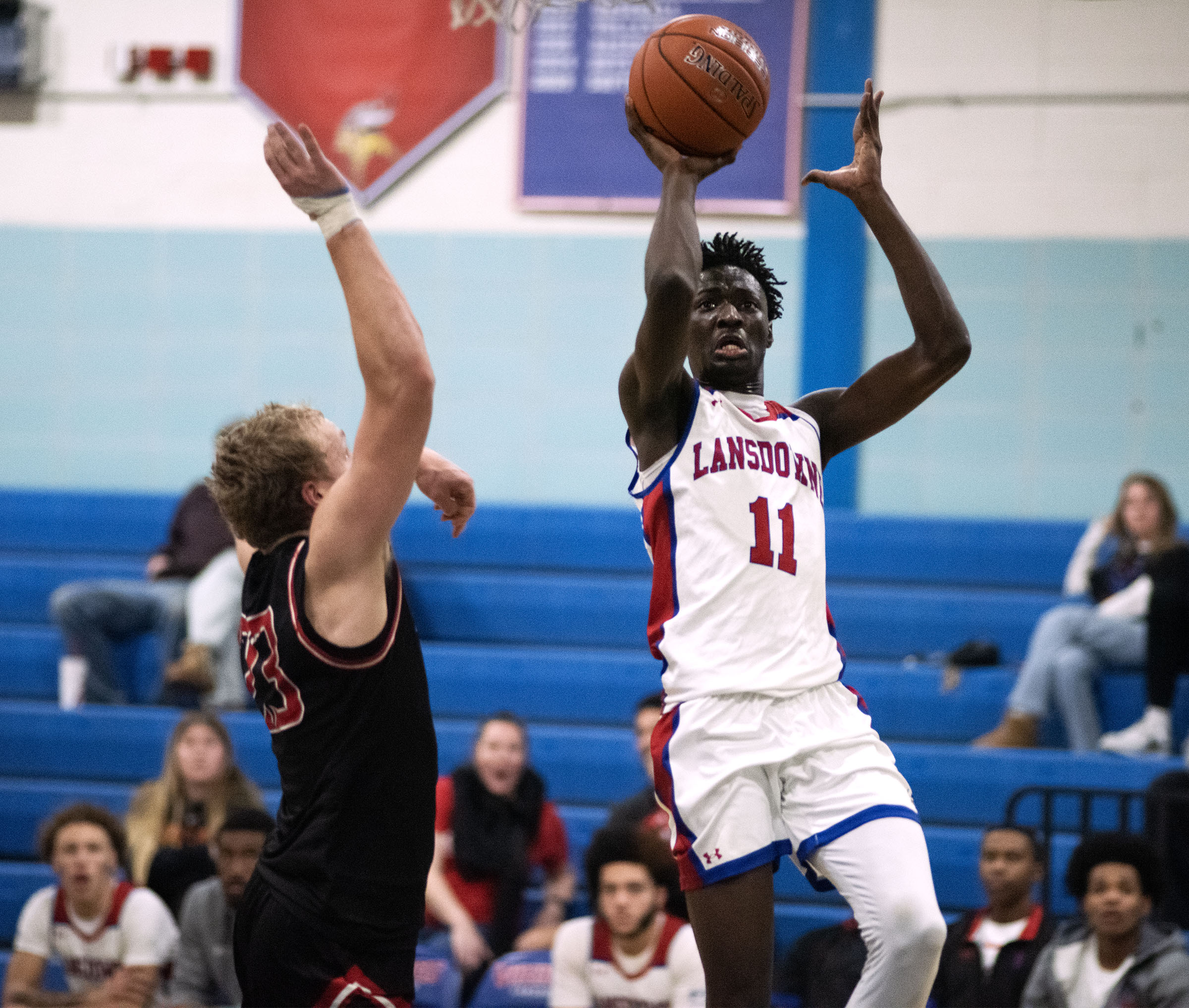 Jan. 7, 2026- Lansdowne's Serigne Babou shoots against Dulaney's Drew...