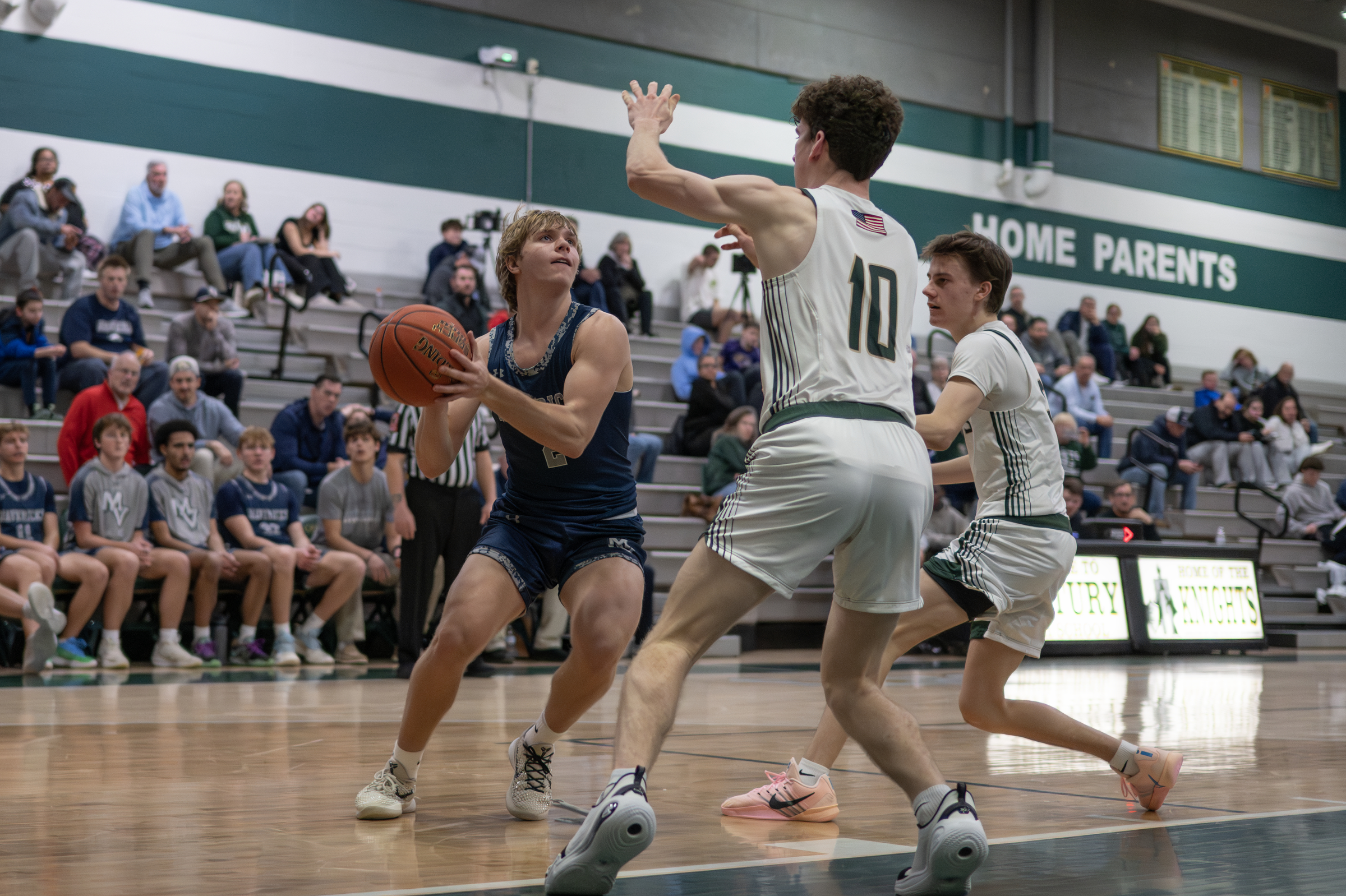 Manchester Valleyâs Colton Enderle drives for a basket during a...