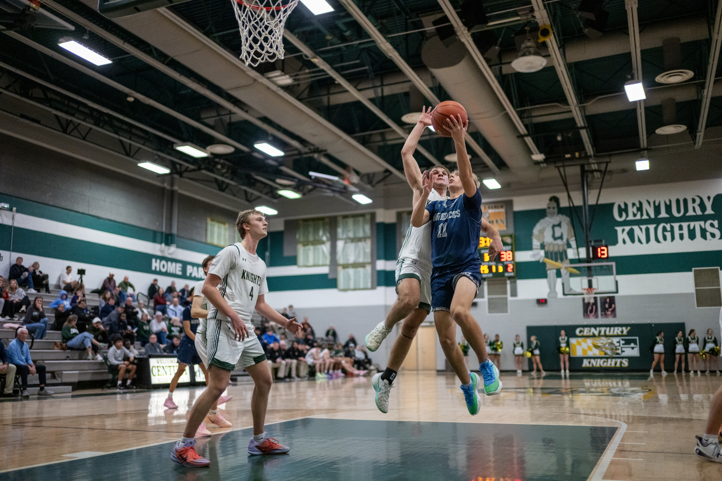 Manchester Valleyâs Owen Miller attempts to shoot the ball as...