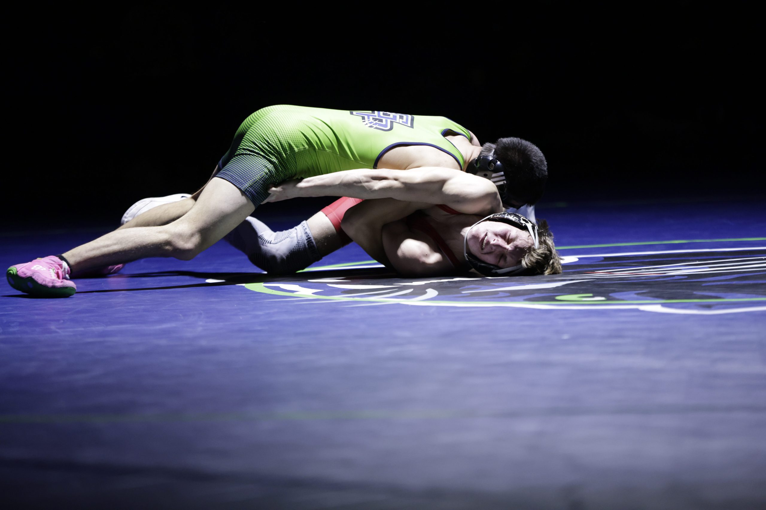 Guilford Parkâs Ethan Brancazio fights to turn Quinn Hartner onto...