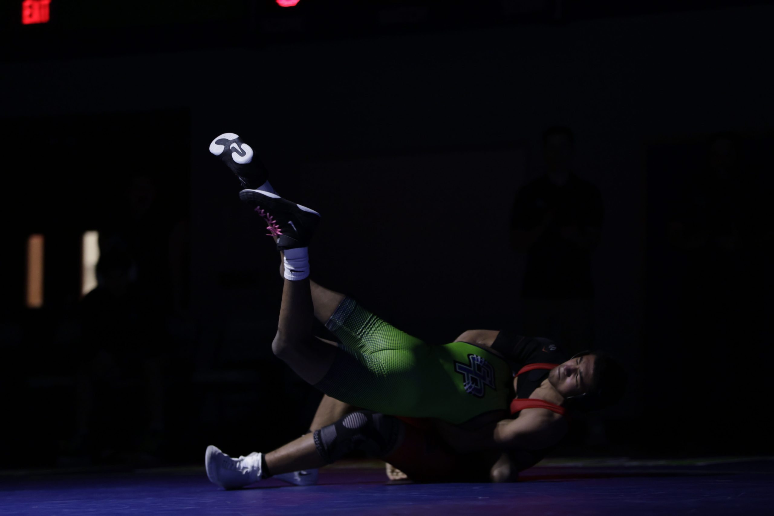 Glenelgâs Mason Clark pulls Guilford Parkâs Alvin Pinkney to the...