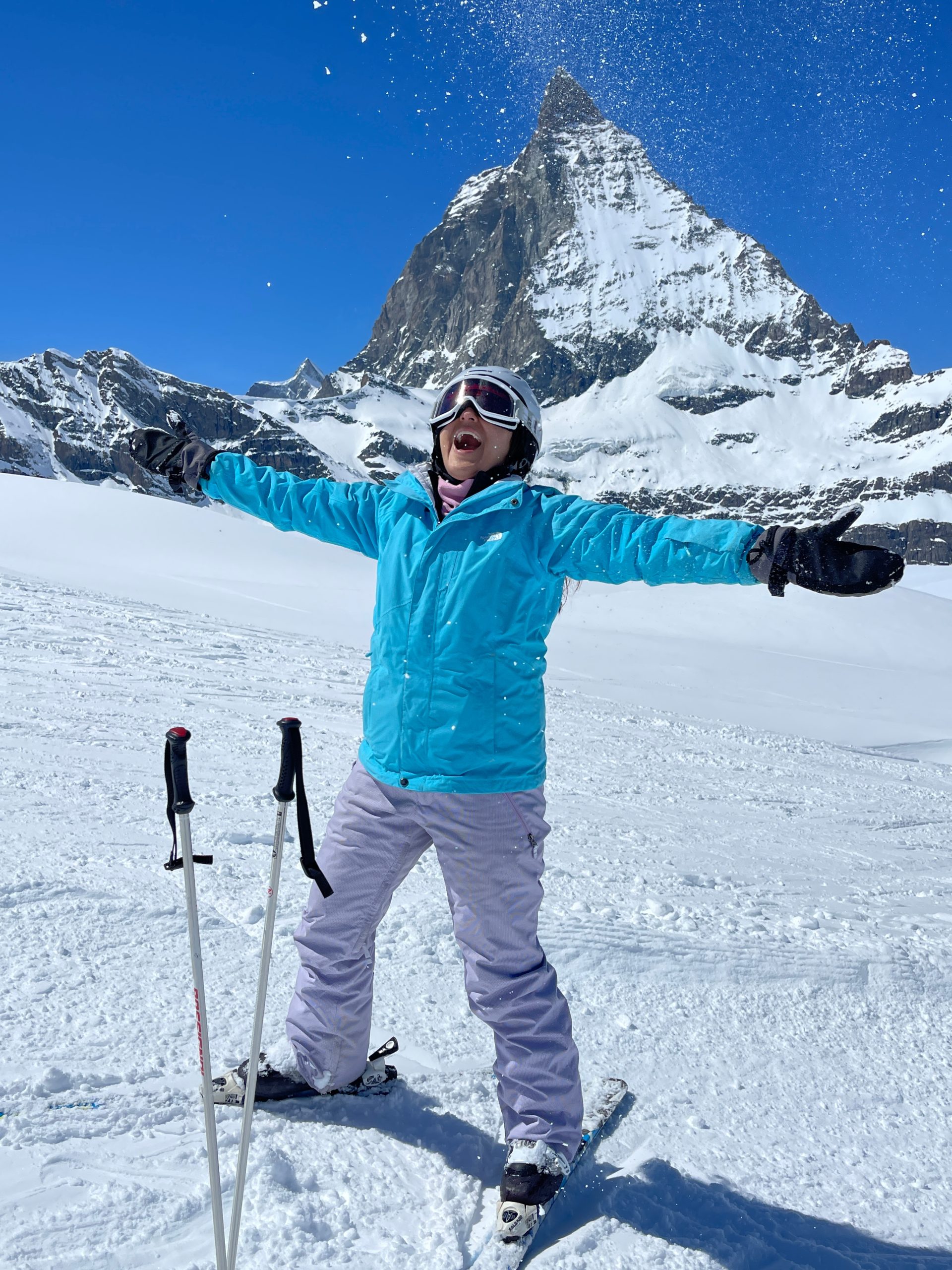Reveling in the superb spring skiing conditions and views of...